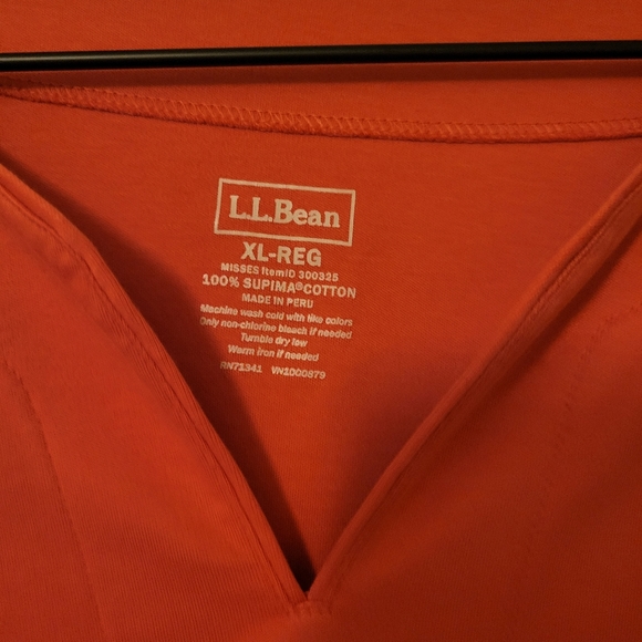 LL Bean Pink V Neck Tee NWOT - Picture 2 of 4